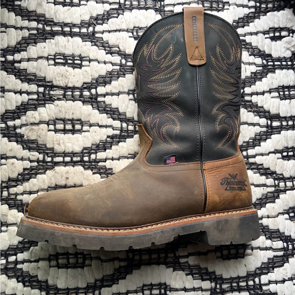 Men's Brown and Black Western Boots